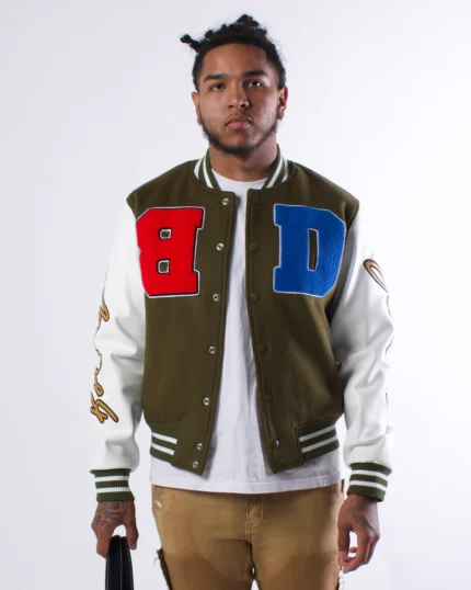 BOTTEGA DESIRES JESUS PIECE VARSITY JACKET